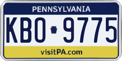 PA license plate KBO9775