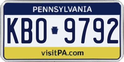 PA license plate KBO9792