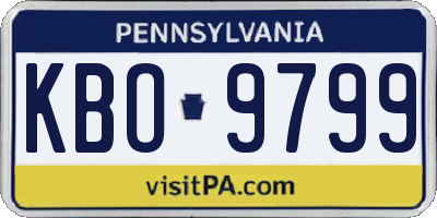 PA license plate KBO9799