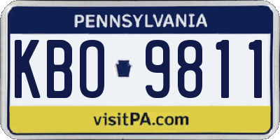 PA license plate KBO9811
