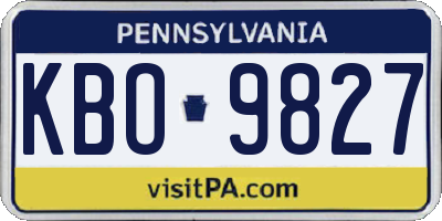 PA license plate KBO9827