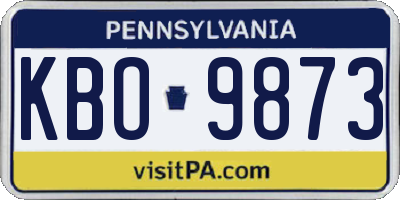 PA license plate KBO9873