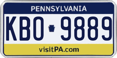 PA license plate KBO9889