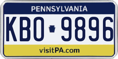PA license plate KBO9896