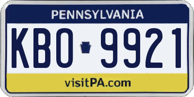 PA license plate KBO9921