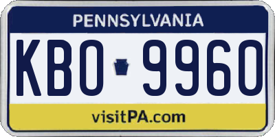 PA license plate KBO9960