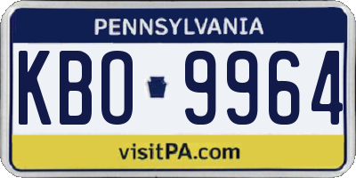 PA license plate KBO9964