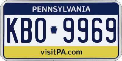 PA license plate KBO9969