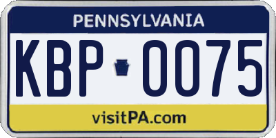 PA license plate KBP0075