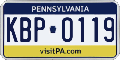 PA license plate KBP0119