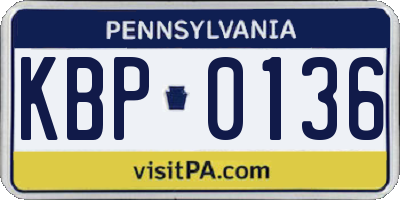 PA license plate KBP0136