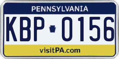 PA license plate KBP0156