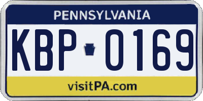 PA license plate KBP0169