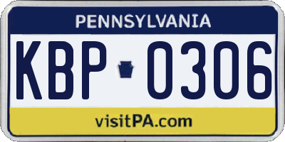 PA license plate KBP0306