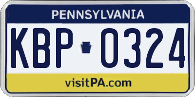 PA license plate KBP0324