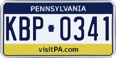 PA license plate KBP0341