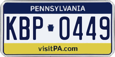 PA license plate KBP0449