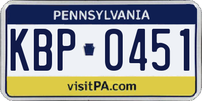 PA license plate KBP0451