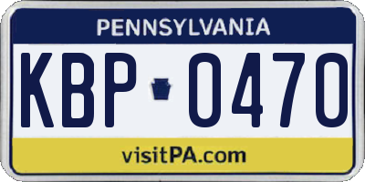 PA license plate KBP0470