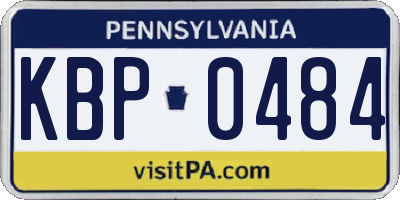 PA license plate KBP0484
