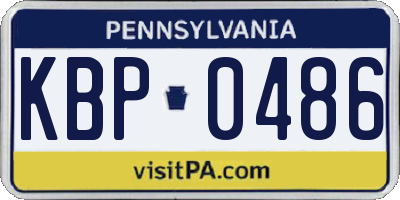 PA license plate KBP0486