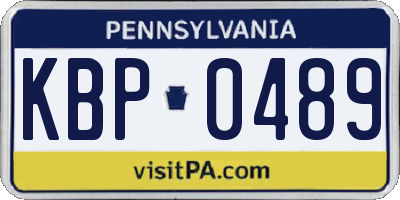 PA license plate KBP0489