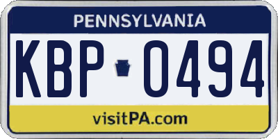 PA license plate KBP0494