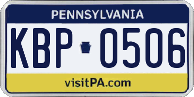 PA license plate KBP0506