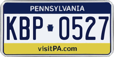 PA license plate KBP0527