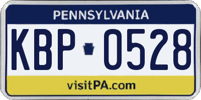 PA license plate KBP0528