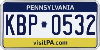 PA license plate KBP0532