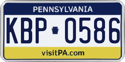 PA license plate KBP0586