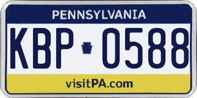 PA license plate KBP0588