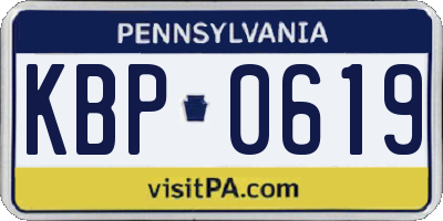 PA license plate KBP0619