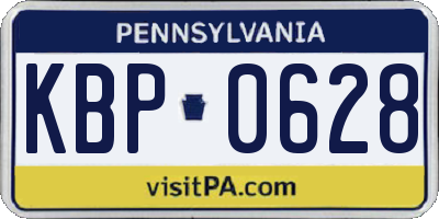 PA license plate KBP0628