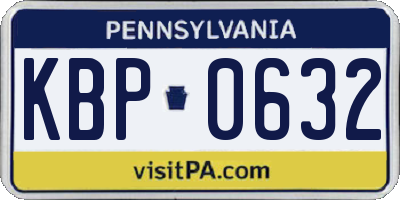 PA license plate KBP0632