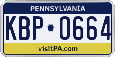 PA license plate KBP0664