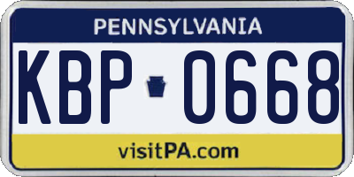 PA license plate KBP0668
