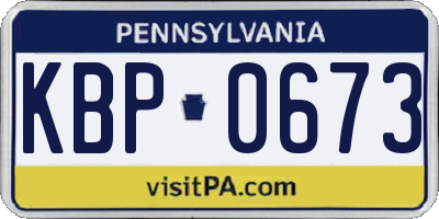 PA license plate KBP0673