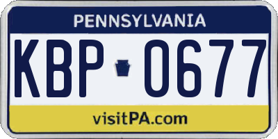 PA license plate KBP0677