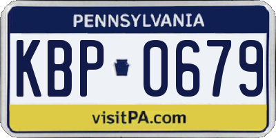 PA license plate KBP0679