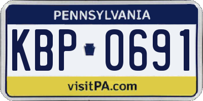 PA license plate KBP0691