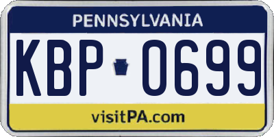 PA license plate KBP0699