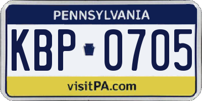 PA license plate KBP0705