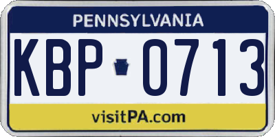 PA license plate KBP0713