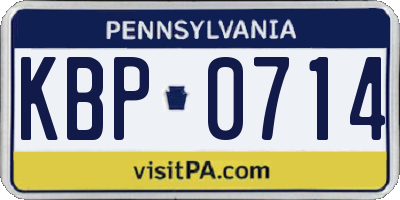 PA license plate KBP0714