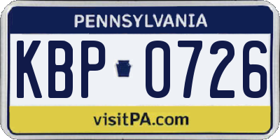 PA license plate KBP0726