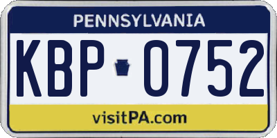 PA license plate KBP0752