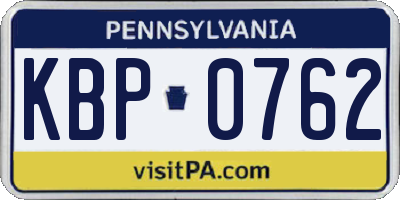 PA license plate KBP0762