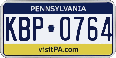 PA license plate KBP0764